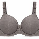 Taupe Grey Checkered Padded Underwire Bra for Women – Adjustable Straps