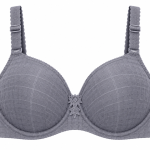 Taupe Grey Checkered Padded Underwire Bra for Women – Adjustable Straps